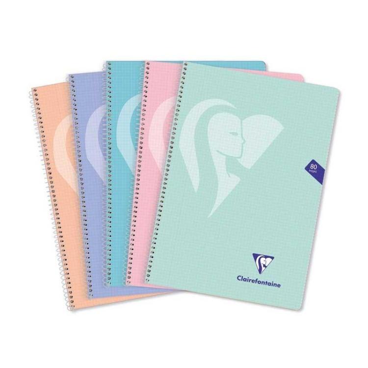 Clairefontaine - PAQ 5 CUAD ESP CLF MIMESYS Fº 4X4 T/PP 80H PASTEL - 1 unidad 596083C