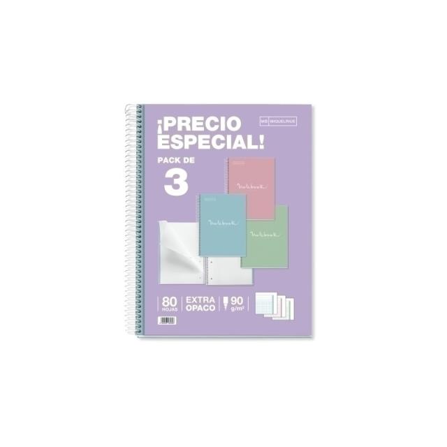 Miquelrius - P. 3 NB 1 MIQUEL RIUS 5X5 A4 80H EMOTIONS MR48289 - Pack de 5 unidades