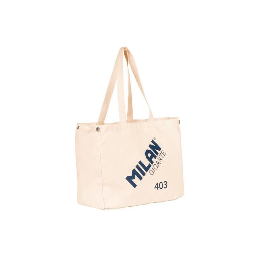 Milan - MILAN BOLSO DE MANO TOTE BAG GRANDE SINCE 1918 BEIGE