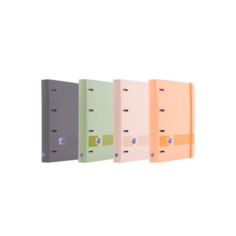Oxford - OXFORD EUROPEANBINDER BOREAL CARPETA 4 ANILLAS 4X35 A4+ C/RECAMBIO 5X5 T/PLÁSTICO ATERCIOPELADO C/SURTIDOS - Pack de 10