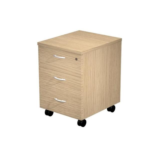 Artexport - ARTEXPORT CAJONERA PRESTO 3 CAJONES C/RUEDAS GUÍAS METÁLICAS CERRADURA ROBLE -DESMONTADO-