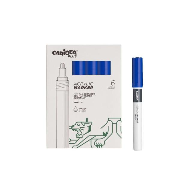 Carioca - ROTUL.ACRILICO CARIOCA PLUS CAJA 6 AZUL