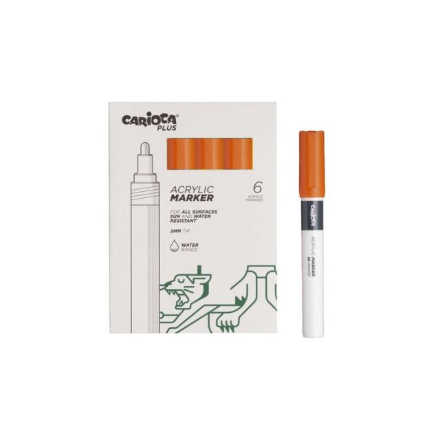 Carioca - ROTUL.ACRILICO CARIOCA PLUS CAJA 6 NARAN