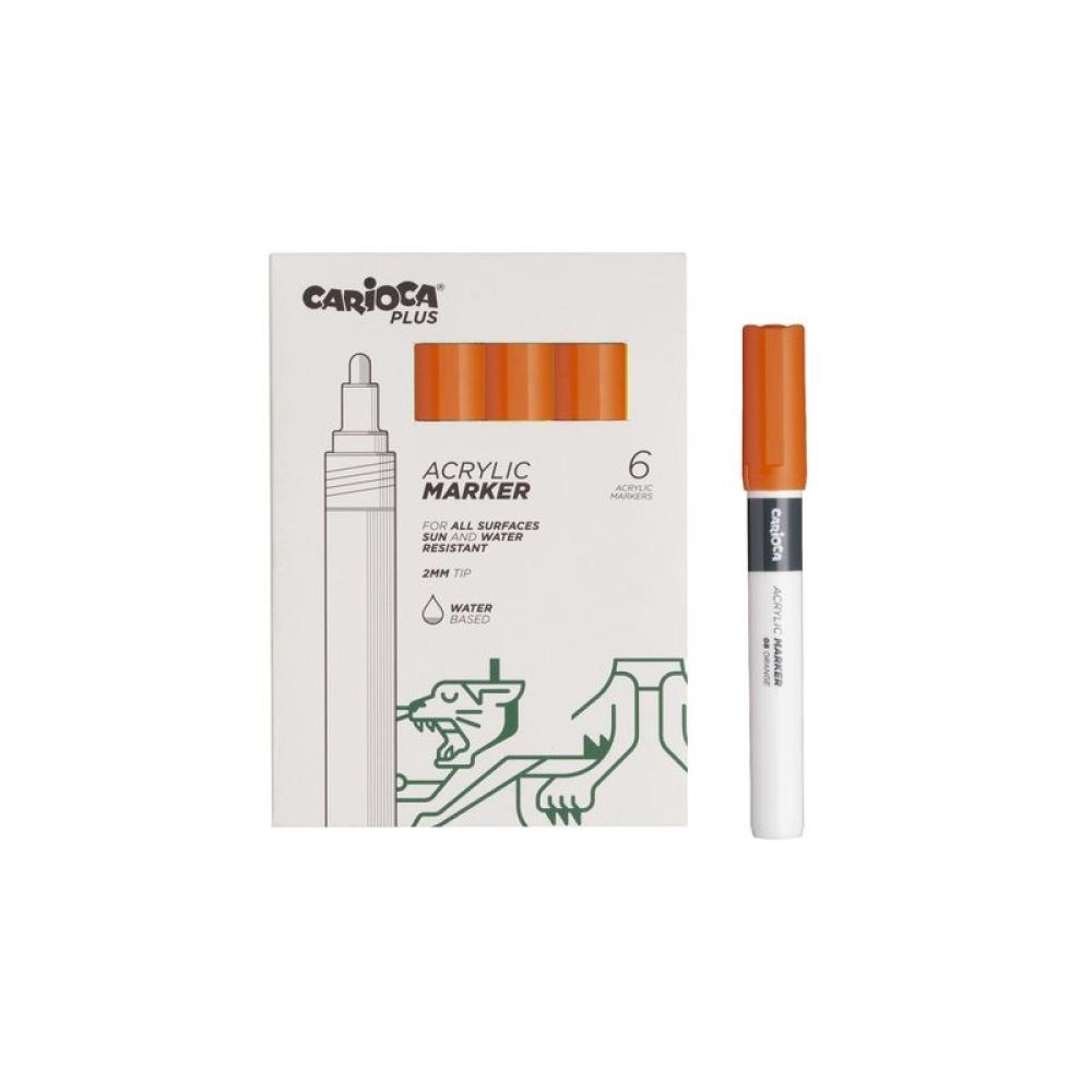 Carioca - ROTUL.ACRILICO CARIOCA PLUS CAJA 6 NARAN