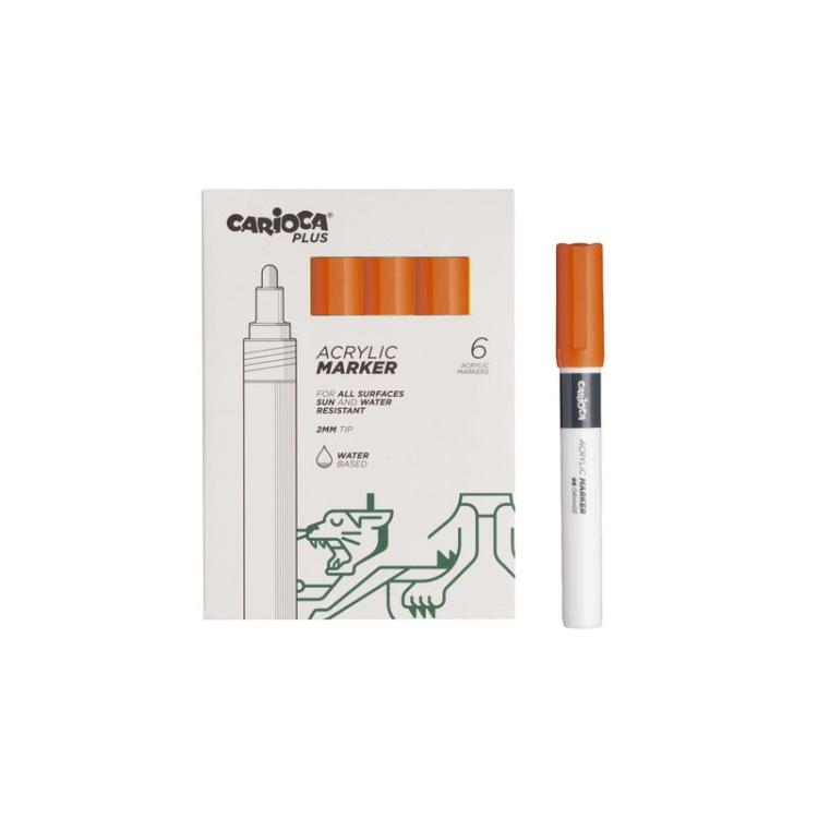 Carioca - ROTUL.ACRILICO CARIOCA PLUS CAJA 6 NARAN