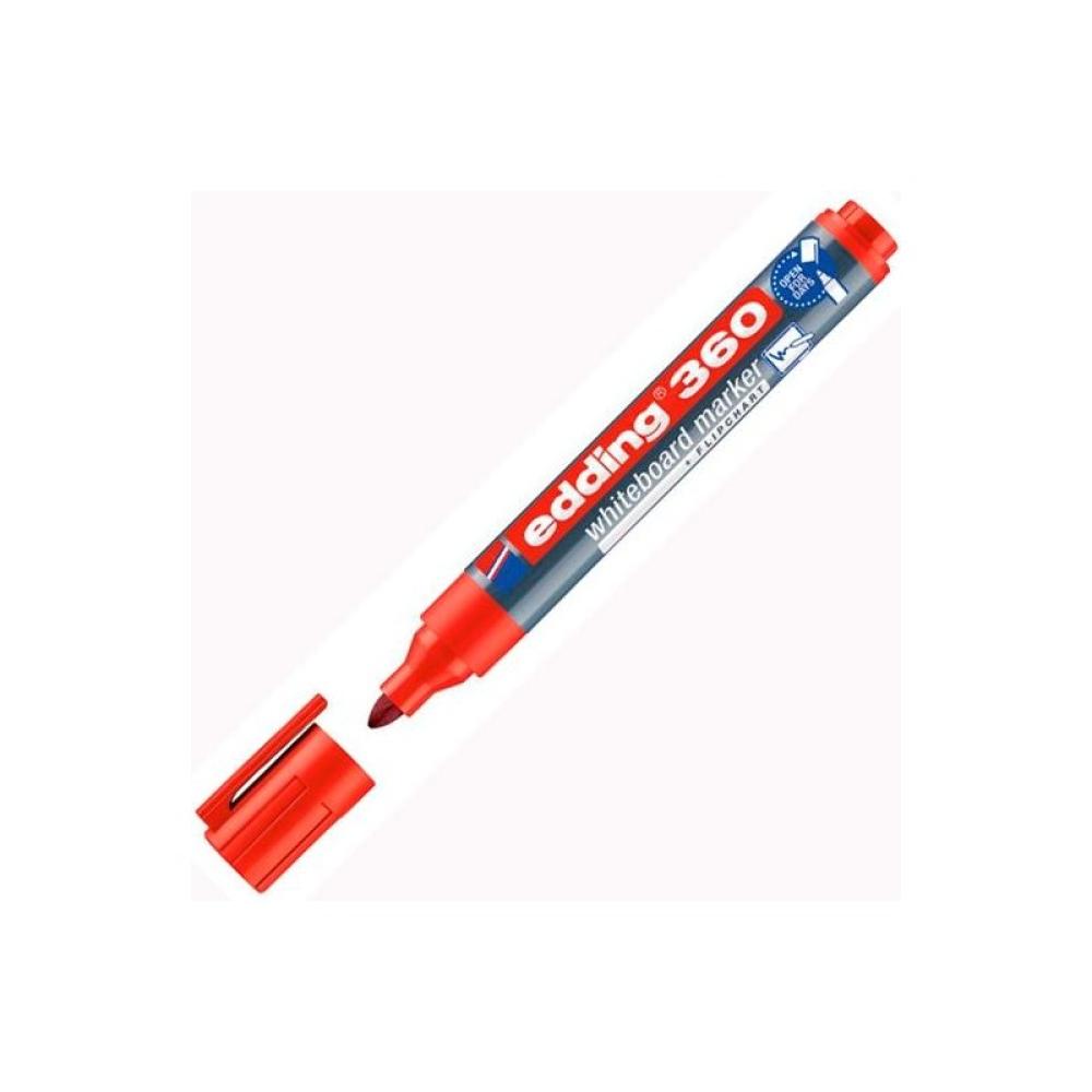 Edding - EDDING MARCADOR PARA PIZARRA BLANCA 360 RECARGABLE ROJO - 360-02 - 1 unidad