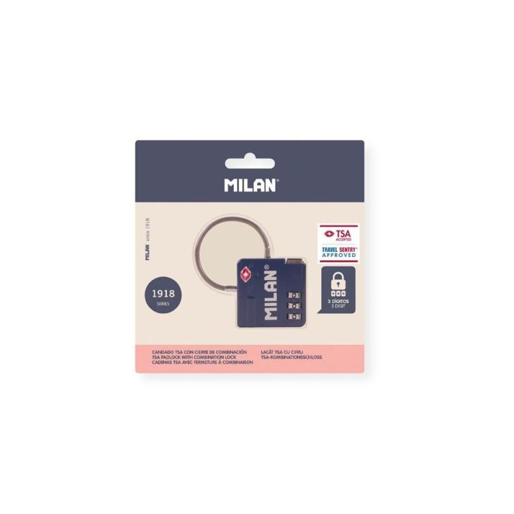 Milan - MILAN CANDADO TSA CON CIERRE DE COMBINACIÓN COLECCIÓN 430 SINCE 1918 AZUL