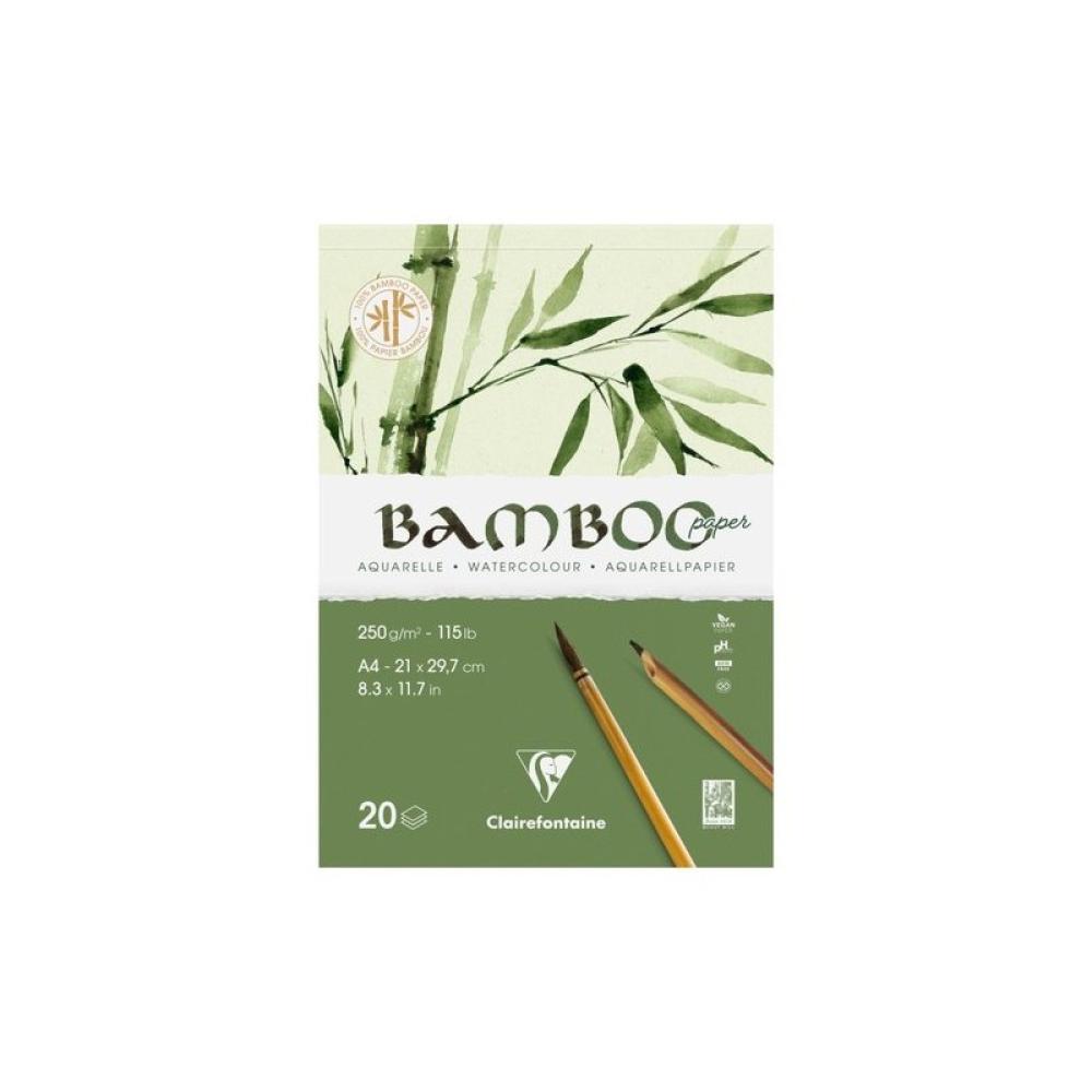 Clairefontaine - BLOC DIBUJO CLAIR. BAMBOO AQUA. A4 250g - Pack de 4 unidades