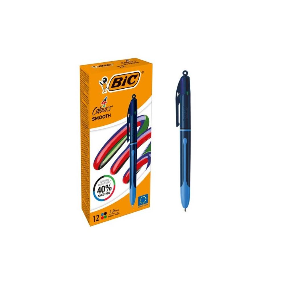 BIC - BOLIGRAFO 4 COL.BIC SMOOTH DROP - Pack de 12 unidades