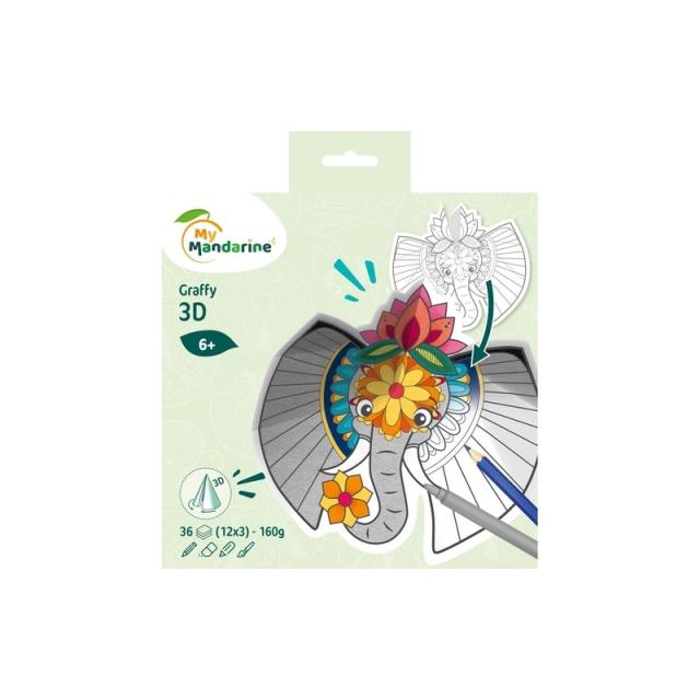 Avenue Mandarine - BLOC MANDALA CLAIR. MAND.3D ANIMALES SAB - GY106C