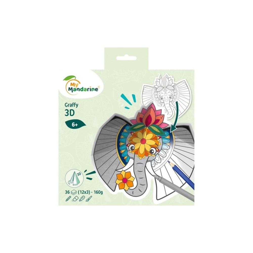 Avenue Mandarine - BLOC MANDALA CLAIR. MAND.3D ANIMALES SAB - GY106C