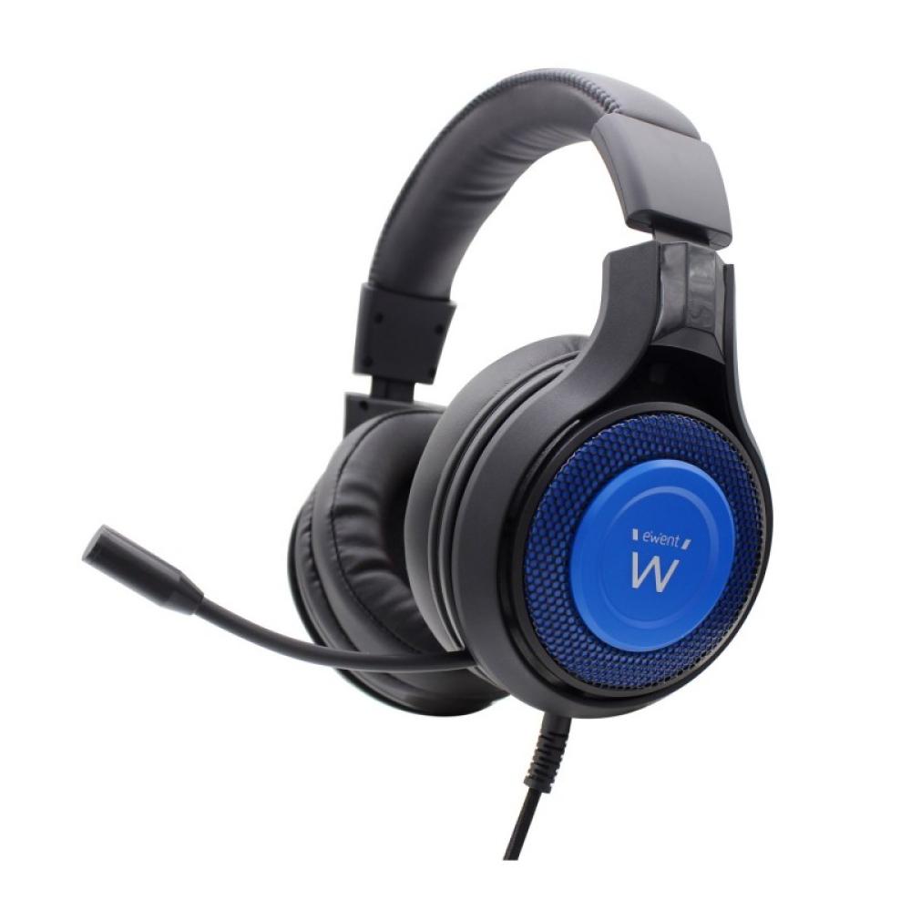 Ewent - PL3322 auricular y casco Auriculares Banda para cuello Conector de 3,5 mm Negro, Azul