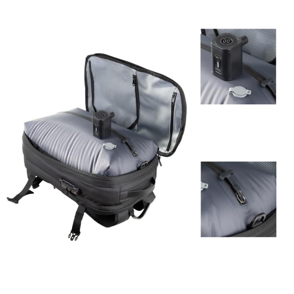 TooQ - Mochila de viaje con sistema de compresión al vacío y bomba de aire