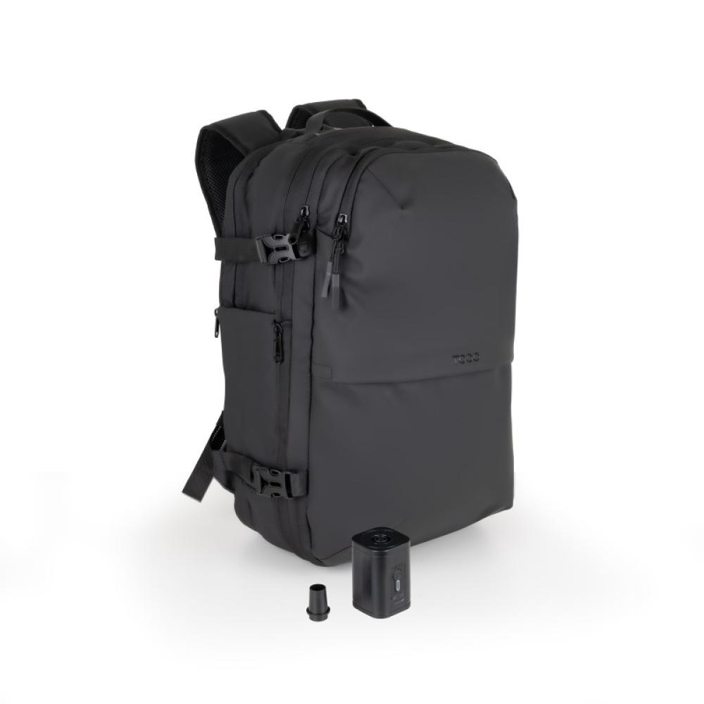 TooQ - Mochila de viaje con sistema de compresión al vacío y bomba de aire