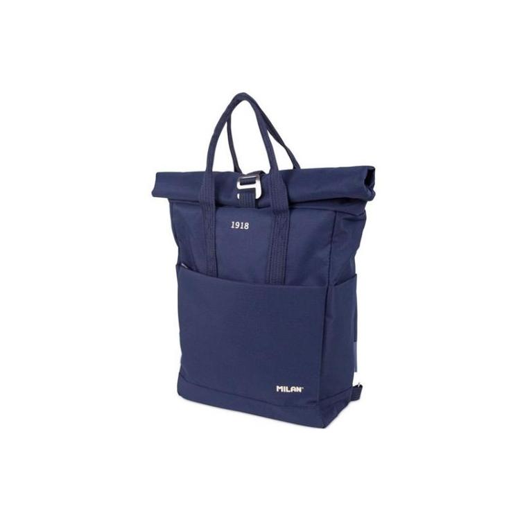 Milan - MILAN MOCHILA URBANA C/CIERRE SUPERIOR ENRROLLABLE 10L SERIE 1918 AZUL MARINO