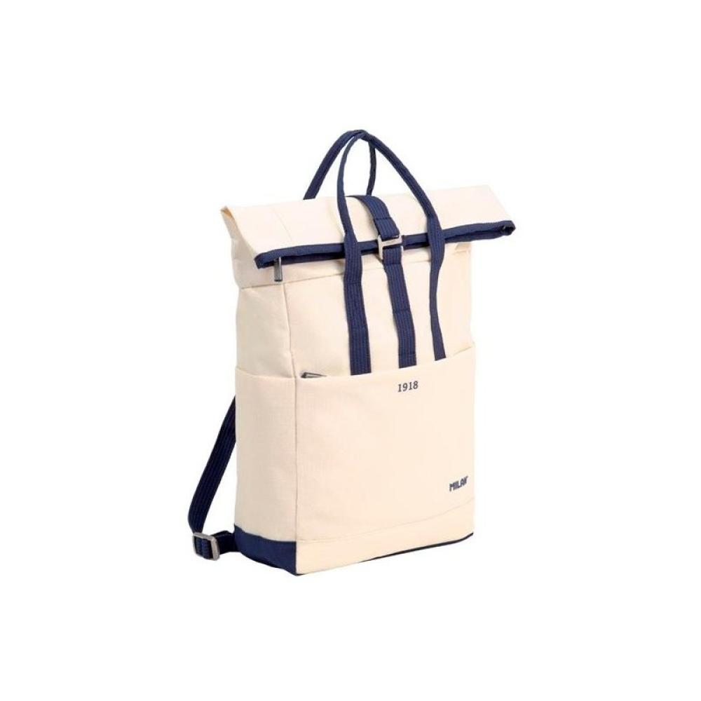 Milan - MILAN MOCHILA URBANA C/CIERRE SUPERIOR ENRROLLABLE 10L SERIE 1918 BEIGE