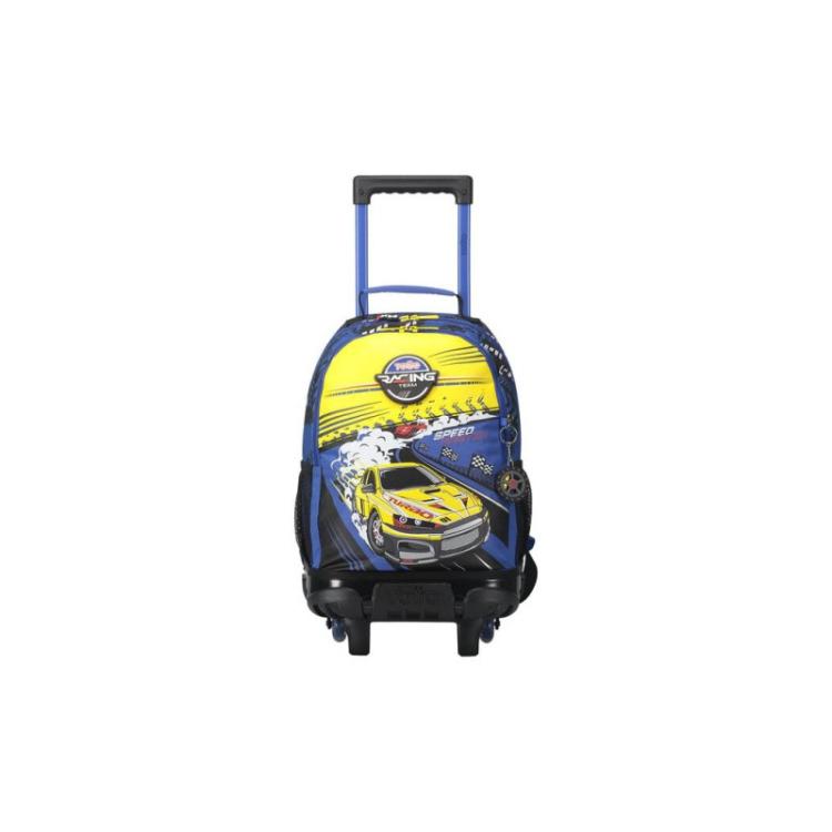 Totto - MOCHILA ESCOLAR CON RUEDAS MEDIANA DE CARRERAS DE COCHES TOTTO MJ03VLC005-2310-6J7M
