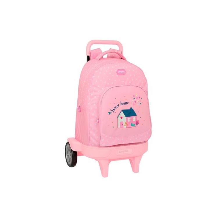 Safta - SAFTA MOCHILA GRANDE C/RUEDAS COMPACT EVOLUTION EXTRAÍBLE GLOWLAB KIDS SWEET HOME