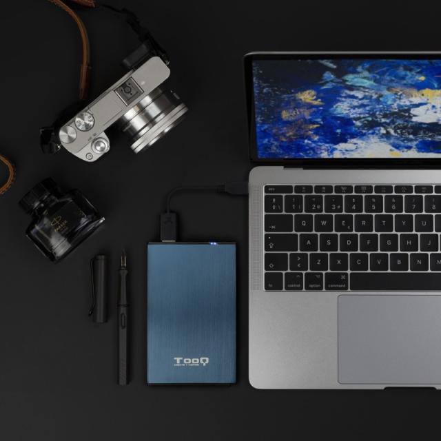 TooQ - TQE-2527PB caja para disco duro externo Caja de disco duro (HDD) Negro, Marina 2.5"