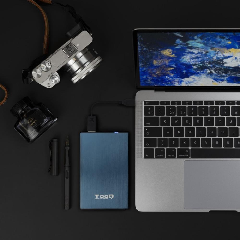 TooQ - TQE-2527PB caja para disco duro externo Caja de disco duro (HDD) Negro, Marina 2.5"