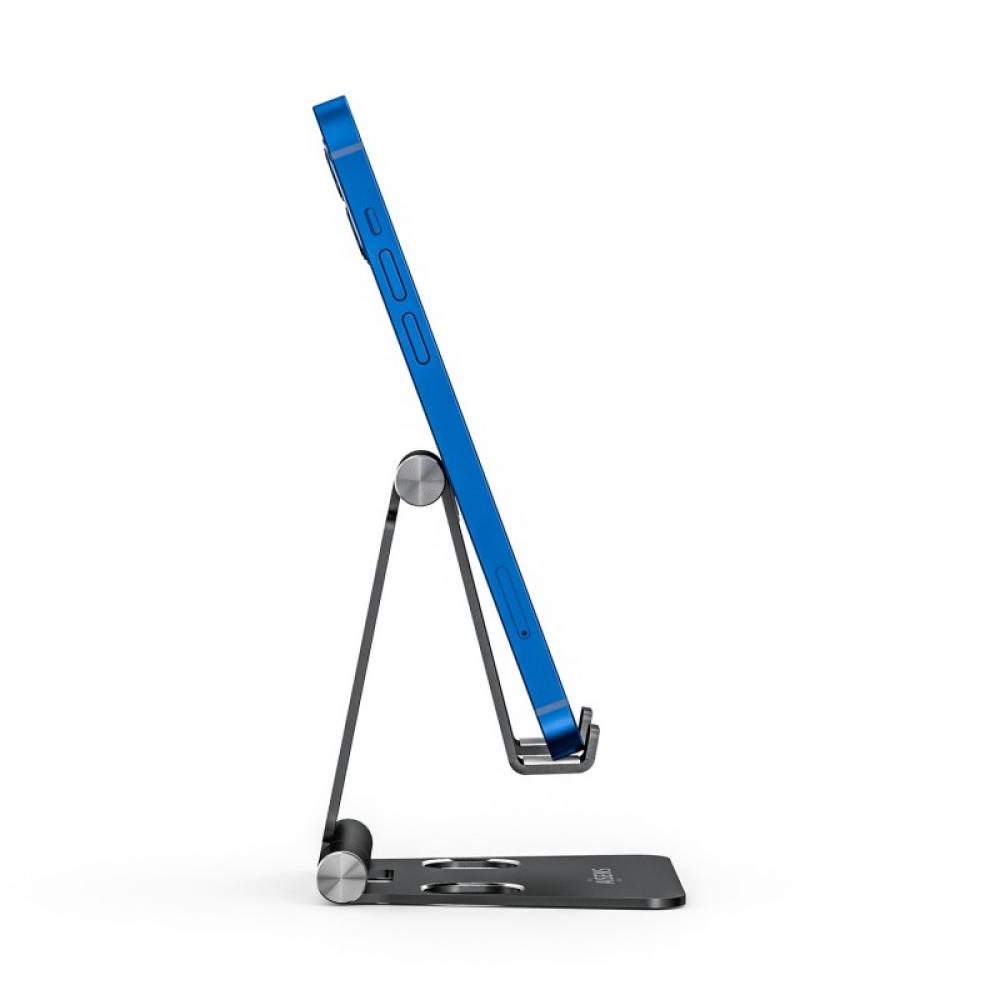 AISENS - Soporte De Sobremesa Tamaño M Ajustable (2 Pivotes) Para Movil / Tablet, Negro