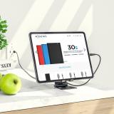 AISENS - Soporte De Sobremesa Tamaño M Ajustable (2 Pivotes) Para Movil / Tablet, Negro