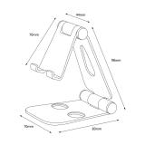 AISENS - Soporte De Sobremesa Tamaño M Ajustable (2 Pivotes) Para Movil / Tablet, Negro