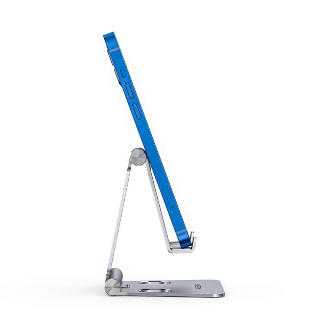 AISENS - Soporte De Sobremesa Tamaño M Ajustable (2 Pivotes) Para Movil / Tablet, Plata