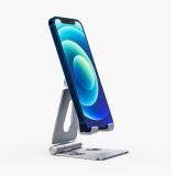 AISENS - Soporte De Sobremesa Tamaño M Ajustable (2 Pivotes) Para Movil / Tablet, Plata