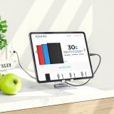 AISENS - Soporte De Sobremesa Tamaño M Ajustable (2 Pivotes) Para Movil / Tablet, Plata