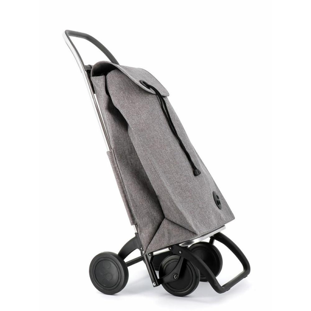 Rolser - I-Max Tweed 4 Negro, Gris Bolsa para carrito de la compra