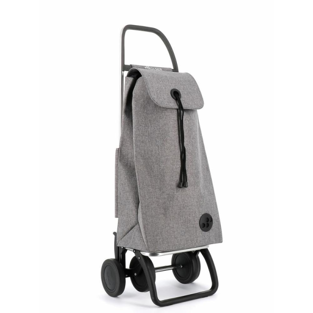 Rolser - I-Max Tweed 4 Negro, Gris Bolsa para carrito de la compra