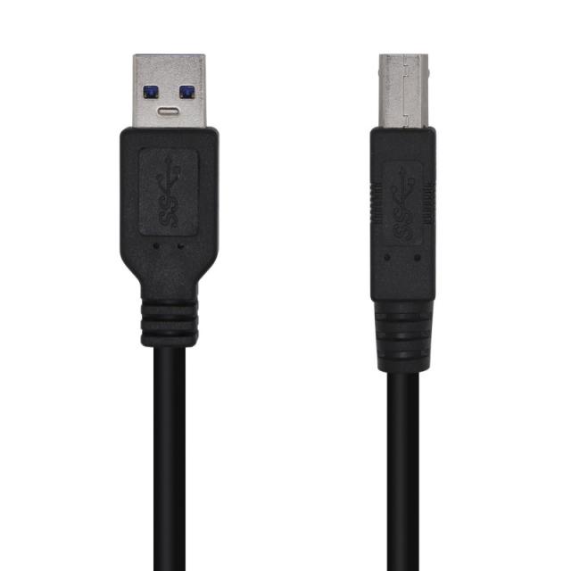 AISENS - Cable USB 3.0 Impresora Tipo A/M-B/M, Negro, 3.0m