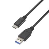 AISENS - Cable USB 3.1 Gen 2 10 Gbps 3 A, Tipo C/M-A/M, Negro, 1.5m