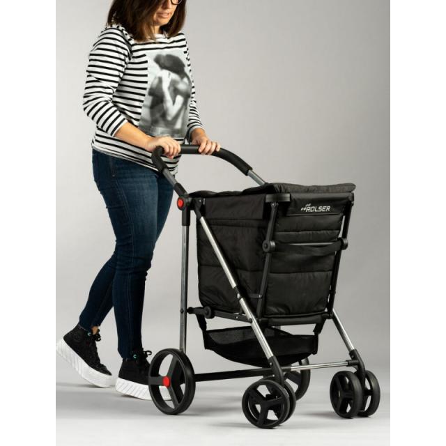 Rolser - BAS001-1023 bolsa de compras Negro Bolsa para carrito de la compra