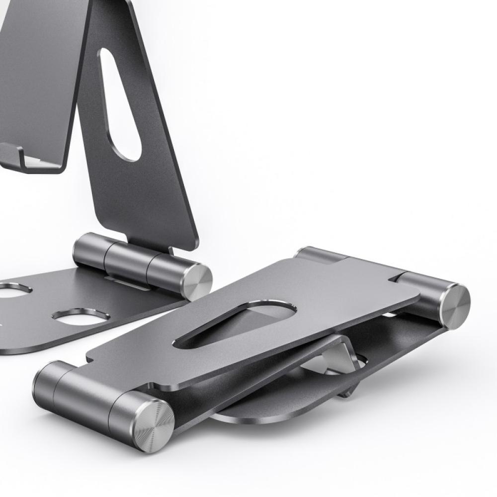 AISENS - Soporte De Sobremesa Tamaño XL Ajustable (2 Pivotes) Para Movil / Tablet, Gris