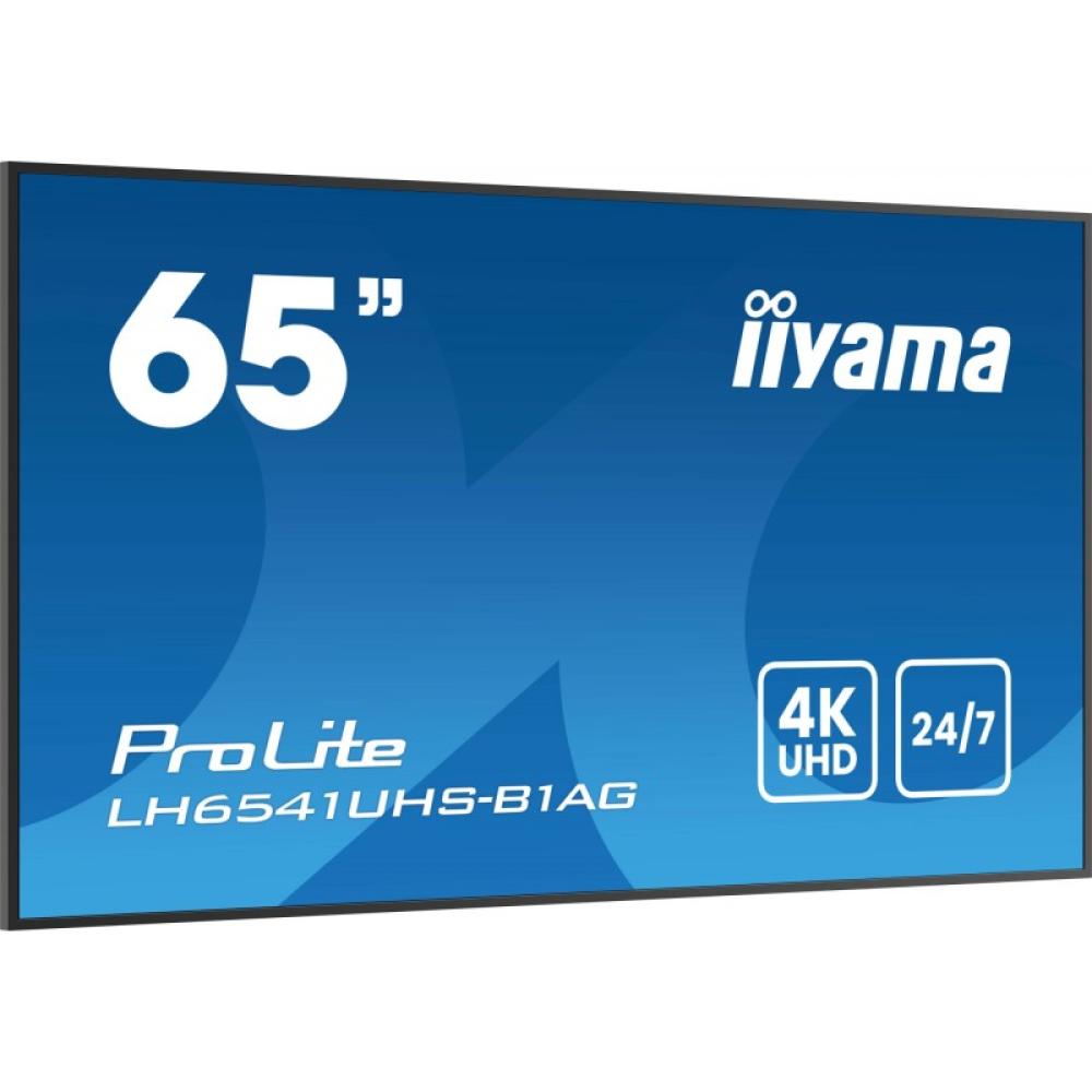 iiyama - LH6541UHS-B1AG pantalla de señalización 163,8 cm (64.5") LCD 500 cd / m² 4K Ultra HD Negro 24/7