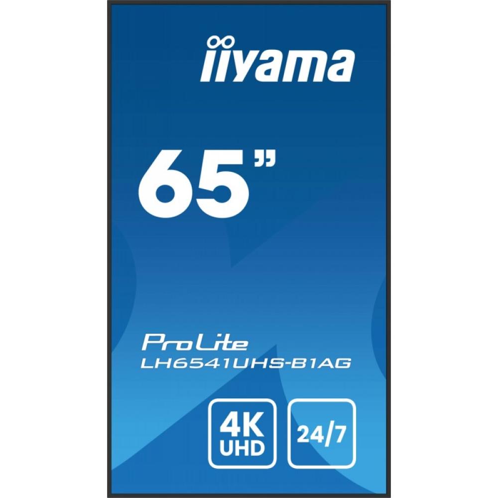 iiyama - LH6541UHS-B1AG pantalla de señalización 163,8 cm (64.5") LCD 500 cd / m² 4K Ultra HD Negro 24/7