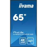 iiyama - LH6541UHS-B1AG pantalla de señalización 163,8 cm (64.5") LCD 500 cd / m² 4K Ultra HD Negro 24/7