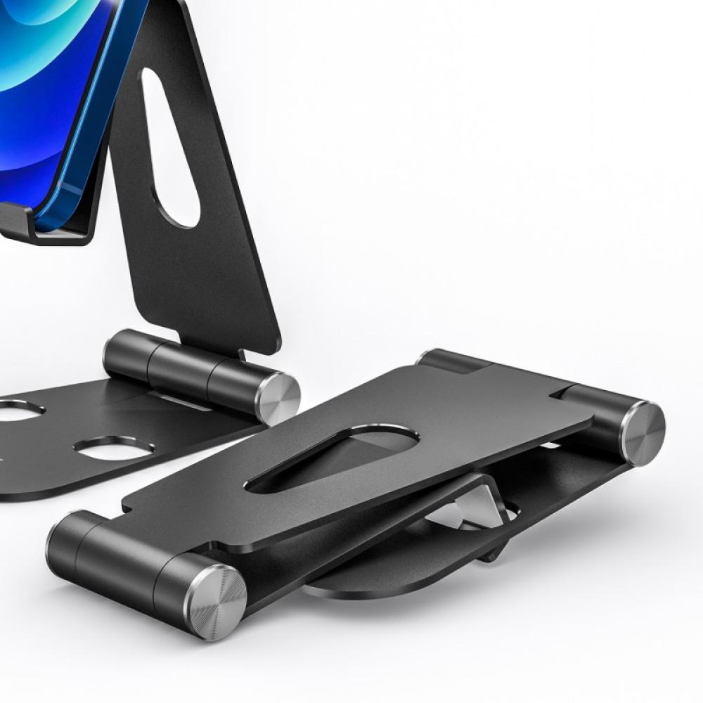 AISENS - Soporte De Sobremesa Tamaño XL Ajustable (2 Pivotes) Para Movil / Tablet, Negro