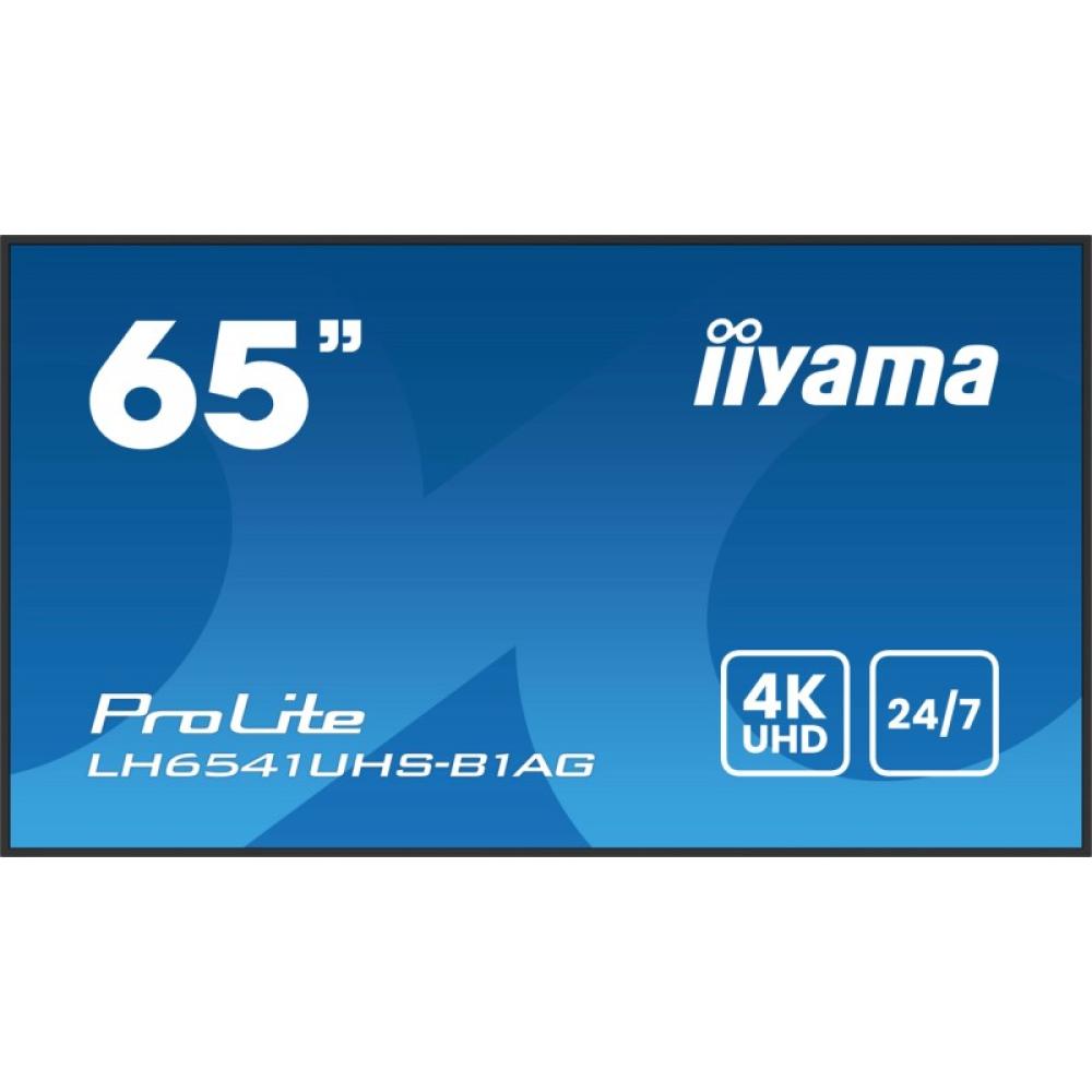 iiyama - LH6541UHS-B1AG pantalla de señalización 163,8 cm (64.5") LCD 500 cd / m² 4K Ultra HD Negro 24/7