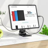 AISENS - Soporte De Sobremesa Tamaño XL Ajustable (2 Pivotes) Para Movil / Tablet, Negro