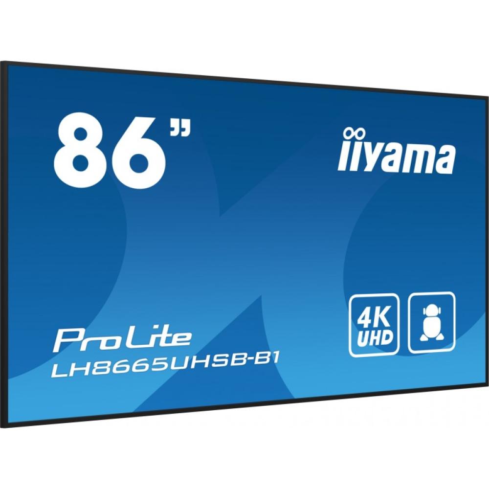 iiyama - LH8665UHSB-B1 pantalla de señalización Diseño de quiosco 2,18 m (86") LED Wifi 800 cd / m² 4K Ultra HD Negro Procesador