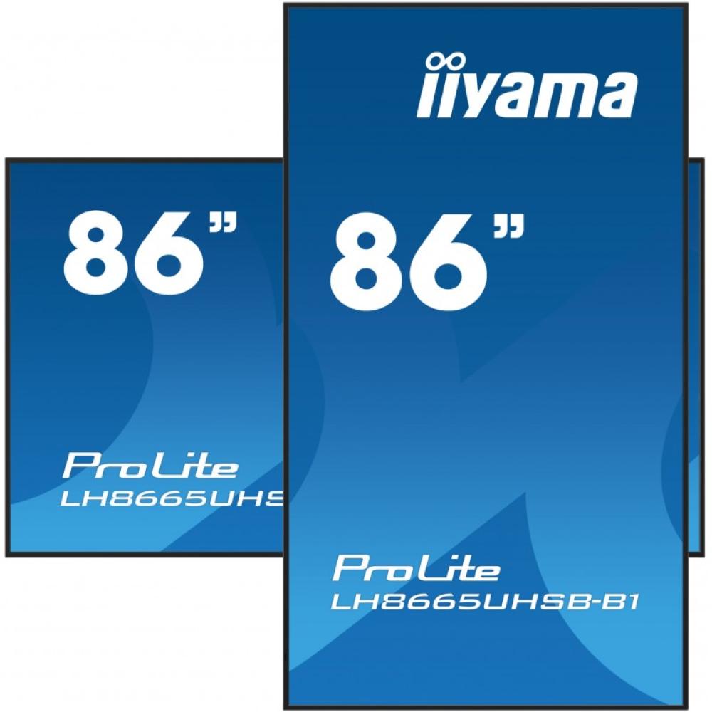 iiyama - LH8665UHSB-B1 pantalla de señalización Diseño de quiosco 2,18 m (86") LED Wifi 800 cd / m² 4K Ultra HD Negro Procesador