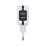 AISENS - Cargador USB 17W 5V/3.4A, 2xUSB Con Control AI, Blanco