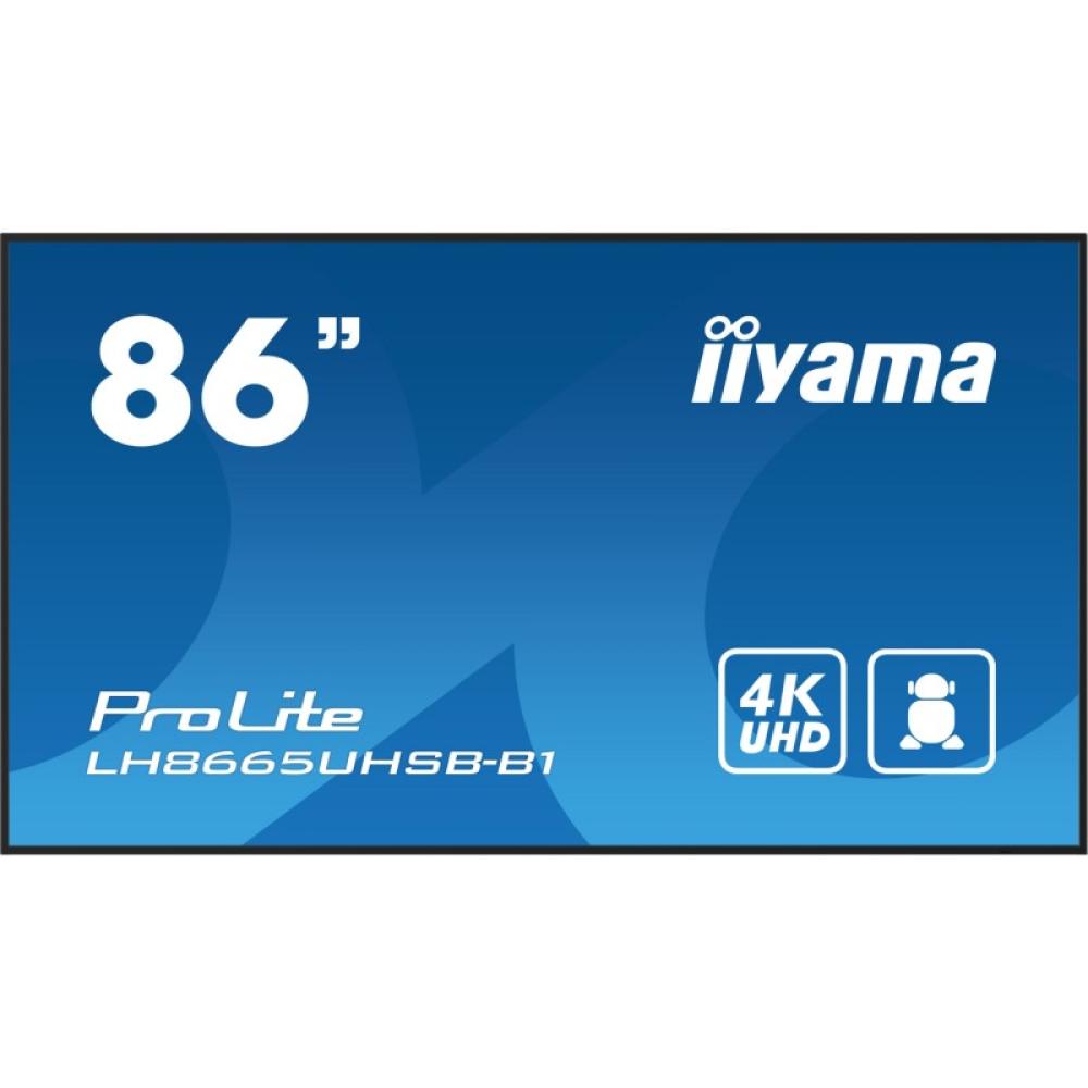 iiyama - LH8665UHSB-B1 pantalla de señalización Diseño de quiosco 2,18 m (86") LED Wifi 800 cd / m² 4K Ultra HD Negro Procesador
