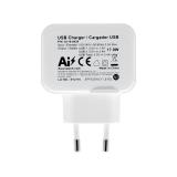 AISENS - Cargador USB 17W 5V/3.4A, 2xUSB Con Control AI, Blanco