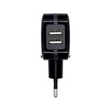 AISENS - Cargador USB 17W 5V/3.4A, 2xUSB Con Control AI, Negro