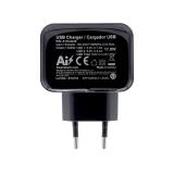 AISENS - Cargador USB 17W 5V/3.4A, 2xUSB Con Control AI, Negro