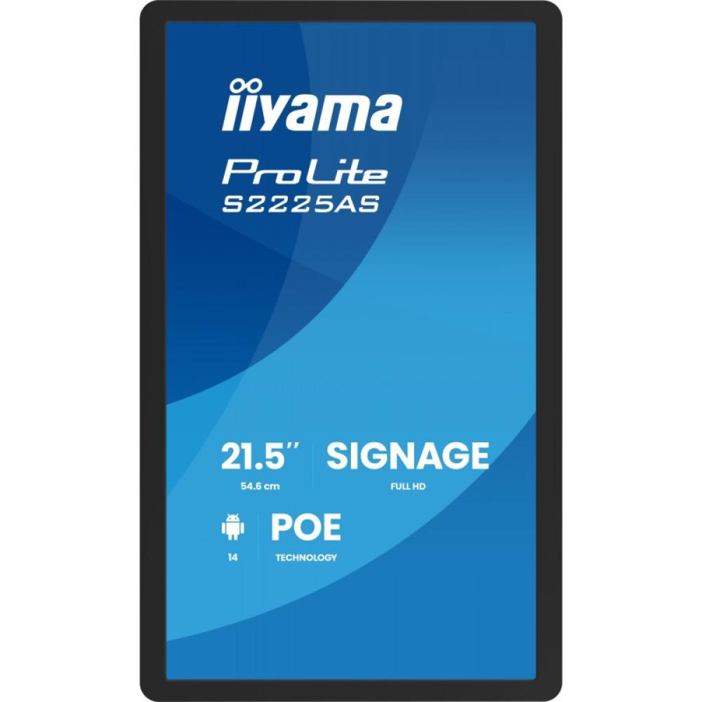 iiyama - ProLite S2225AS-B1P Pantalla plana para señalización digital 54,6 cm (21.5") LCD Wifi 500 cd / m² Full HD Negro Procesa
